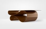 Whorl Coffee Table In Brown Powder Coated Aluminum | Tables by Neal Aronowitz. Item composed of aluminum compatible with minimalism and contemporary style