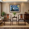 Legacy Ellsworth Ming Begonia Openwork Horseshoe Armchair II | Chairs by Dynasty Artisan. Item composed of wood compatible with contemporary and eclectic & maximalism style