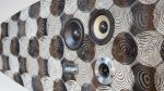 Mid Century textile on up-cycled surfboards | Mixed Media by Rebaroque Industries. Item made of synthetic works with mid century modern & contemporary style