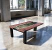 Contemporary coffee table, steel, walnut and glass | Tables by Aaron Smith Woodworker. Item made of walnut & steel compatible with boho and contemporary style