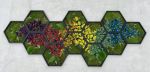 Rainbow Hexagon Moss Art XL 24" Frames | Wall Hangings by Mosstique. Item composed of wood in boho or eclectic & maximalism style