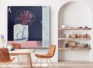 Marika's Flowers / Mixed Medium on wood / 60"x60" x 2.5" | Mixed Media in Paintings by Sidnea D'Amico. Item composed of birch wood in mid century modern or contemporary style