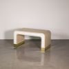 Linen and Bronze Coffee Table by Costantini, Cascata | Tables by Costantini Design. Item made of wood with fabric