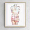 Nude No. 126 : Original Watercolor Painting | Paintings by Elizabeth Becker. Item composed of paper compatible with minimalism and contemporary style