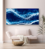 'BLUE CRUSH III' - Luxury Ocean Abstract Seascape | Oil And Acrylic Painting in Paintings by Christina Twomey Art + Design. Item made of synthetic compatible with minimalism and mid century modern style