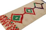 Vintage Moroccan Runner with Polychromatic Diamond Medallion | Area Rug in Rugs by Rug and Kilim