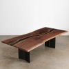 Custom Resin River Walnut Dining Table | Tables by Elko Hardwoods. Item composed of wood & steel