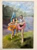Girls Of Summer | Oil And Acrylic Painting in Paintings by Julia Lawing Fine Art. Item composed of canvas and synthetic