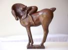 Friends - Horse and Woman they have a bond | Sculptures by Ninon Art. Item made of bronze works with boho & minimalism style