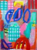 A Carnival in my Mind | Mixed Media in Paintings by Paula Saslow, Copper Rose Art. Item made of canvas