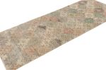 Vintage Zeki Müren Runner in Green and Beige-Brown Tones | Area Rug in Rugs by Rug and Kilim