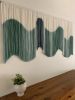 AURORA Green Wavy 3D Curved Modern Textile Wall Art | Macrame Wall Hanging in Wall Hangings by Wallflowers Hanging Art. Item composed of fiber compatible with minimalism and mid century modern style