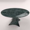 "Bianca" Round dining table in Alpi Green Marble | Tables by Carcino Design. Item composed of marble in minimalism or contemporary style
