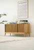 TONN 150 large record player stand vinyl record storage, oak | Media Console in Storage by Mo Woodwork | Stalowa Wola in Stalowa Wola. Item composed of oak wood in minimalism or mid century modern style