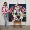 Japanese Kabuki Actor Painting on Wood Board | Oil And Acrylic Painting in Paintings by JUURI. Item made of wood & synthetic