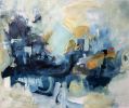 Blue City | Oil And Acrylic Painting in Paintings by Marie Manon Art. Item composed of canvas