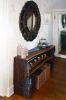 Walnut with epoxy inlay dining console. | Dining Table in Tables by Abodeacious