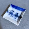 Small Square Plate | blue-and-white Dish | Mamezara | Ceramic Plates by Hideyo. Item composed of ceramic compatible with contemporary and japandi style