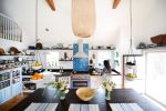 Large Hanging Fruit Basket, Two Tiered Porcelain and Leather | Wall Hangings by Revisions Design Studio | Fare Isle's (Kaity's) Kitchen in Nantucket