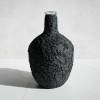 Large Vessel Vase in Textured Carbon Black Concrete | Vases & Vessels by Carolyn Powers Designs. Item composed of concrete and glass in minimalism or contemporary style