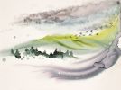 Mountainscape No. 8 : Original Watercolor Painting | Paintings by Elizabeth Becker. Item made of canvas works with minimalism & contemporary style