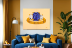 Blue Sapphire Ring - Vibrant Giclée Print | Prints in Paintings by Michelle Keib Art. Item made of paper