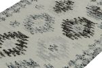 Modern Kilim rug in White, Blue & Black Geometric Pattern | Area Rug in Rugs by Rug and Kilim