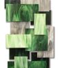 "Malachite" TT Glass and Metal Wall Sculpture | Wall Hangings by Karo Studios | Los Angeles in Los Angeles. Item made of metal & glass