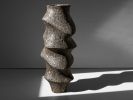 Black Stone Floor Vase - Monolith Series in Bio Concrete | Vases & Vessels by Donatas Žukauskas. Item made of cement & paper compatible with contemporary and japandi style