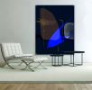 Neon Blue Whale | Oil And Acrylic Painting in Paintings by Linda lhermite. Item made of canvas with synthetic works with minimalism & mid century modern style