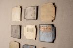 Organic Modern Ceramic Wall Art Set of 12 - Modern Neutrals | Sculptures by Clare and Romy Studio. Item made of ceramic works with boho & minimalism style