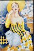 "Lady with cat" | Paintings by Marina Saba Fine Art. Item works with contemporary & modern style
