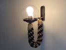 Exquisite Handmade Rope Wall Lamp: Natural Cotton & Jute | Sconces by Light and Fiber. Item composed of cotton & metal compatible with boho and mid century modern style