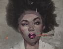 AMALIA | Oil And Acrylic Painting in Paintings by Roldan Lauzan Studio. Item made of canvas with synthetic