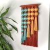 Mango Groove: Small Dimensional Boho Wall Hanging | Wall Sculpture in Wall Hangings by Cadence by Clarity Craft Studio. Item made of bamboo with cotton works with boho & contemporary style