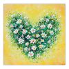 Happy Daisy Heart | Mixed Media by Amanda Dagg. Item made of canvas & synthetic