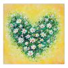 Happy Daisy Heart | Mixed Media by DaggArt. Item made of canvas & synthetic