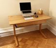 Maple Cantilevered Desk with Angled Front | Tables by Simon Metz Woodworking. Item made of wood works with contemporary style