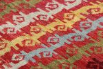 Rug & Kilim’s Tribal Rug in Red with Primitivist Geometric | Area Rug in Rugs by Rug and Kilim