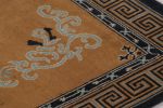 Rug & Kilim’s Chinese Art Deco Square Rug, Brown with Greek | Area Rug in Rugs by Rug and Kilim