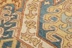 Rug & Kilim’s Dragon Rug in Gold and Blue with Geometric | Area Rug in Rugs by Rug and Kilim