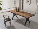 Solid Walnut Table - Wood Table - Rustic Wooden Table | Dining Table in Tables by Tinella Wood. Item made of walnut with metal works with contemporary & country & farmhouse style