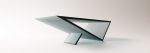 Time/Space Portal Table in Green Glass | Coffee Table in Tables by Neal Aronowitz. Item made of glass works with minimalism & mid century modern style