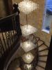 Staircase long Crystal Chandelier | Chandeliers by Custom Lighting by Prestige Chandelier. Item made of metal with glass