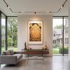 Framed Imperial Yunjin Silk Yellow Jambhala Thangka Art | Embroidery in Wall Hangings by Dynasty Artisan. Item composed of wood and fabric in contemporary or eclectic & maximalism style