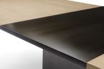 Barcelona Dining table Oak | Tables by Greg Sheres. Item composed of oak wood and bronze