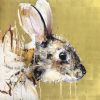Rabbit Gold Leaf Edition and Fox Gold Leaf Edition | Paintings by Dave White