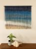 Hand Dyed Textile Art WAVES Wall Hanging, Fiber Art Tapestry | Wall Hangings by Wallflowers Hanging Art. Item composed of wood & wool compatible with boho and country & farmhouse style