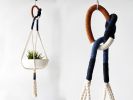 Macrame Plant Hanger, Textile Sculpture | Wall Sculpture in Wall Hangings by Freefille. Item made of cotton works with contemporary & modern style