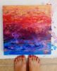 El fuego que ama el agua | Oil And Acrylic Painting in Paintings by Elena Parau. Item composed of canvas in minimalism or contemporary style